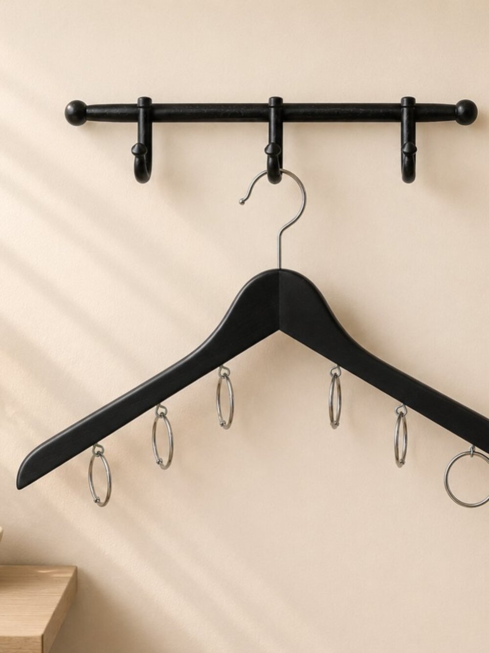 Black Wooden Scarf Hanger